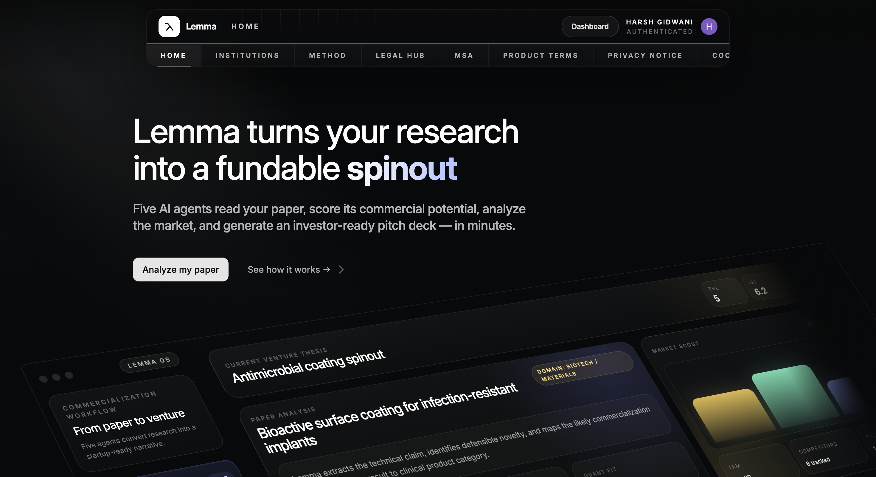 Lemma - Research to Fundable Spinout